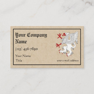 Griffin Rampant Argent Visitenkarte