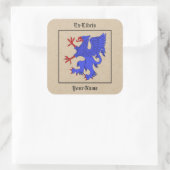 Griffin Rampant Azure Buchzeichen Quadratischer Aufkleber (Tasche)