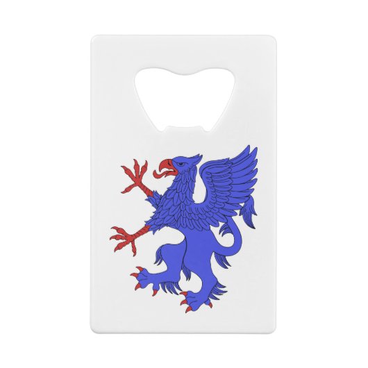 Griffin Rampant Azure Geldbeutel Flaschenöffner (Rückseite)
