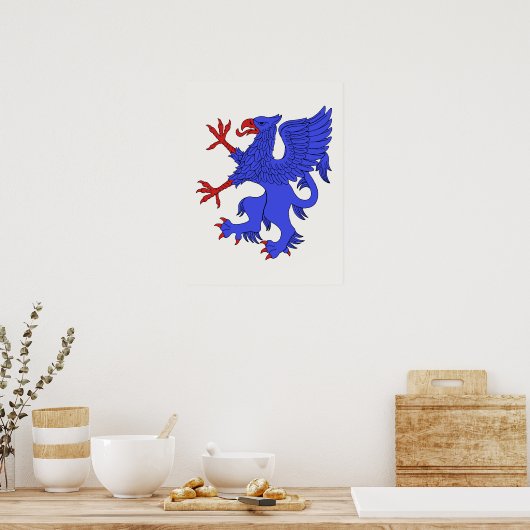 Griffin Rampant Azure Poster (Küche)