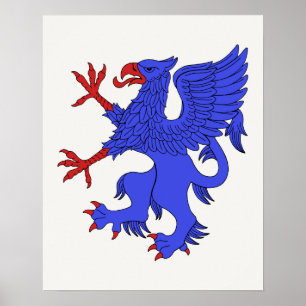 Griffin Rampant Azure Poster