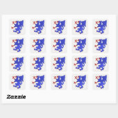 Griffin Rampant Azure Quadratischer Aufkleber (Blatt)
