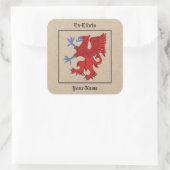 Griffin Rampant Gules Buchzeichen Quadratischer Aufkleber (Tasche)