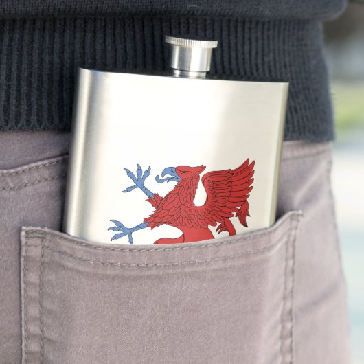 Griffin Rampant Gules Flachmann (Beispiel)