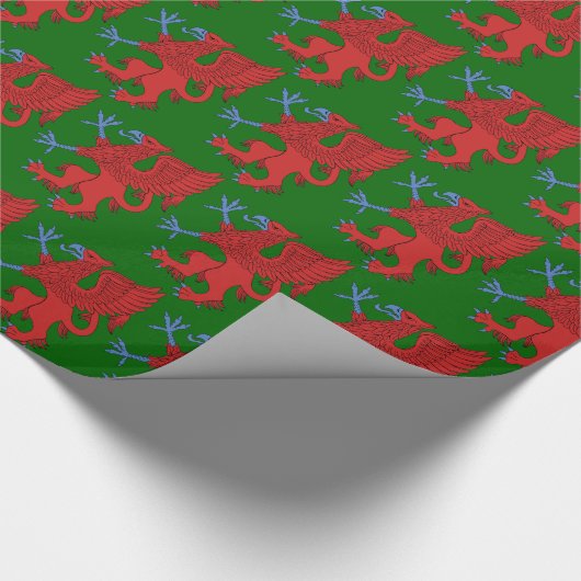 Griffin Rampant Gules Geschenkpapier (Ecke)