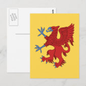 Griffin Rampant Gules Postkarte (Vorne/Hinten)