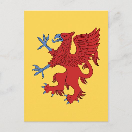 Griffin Rampant Gules Postkarte (Vorderseite)