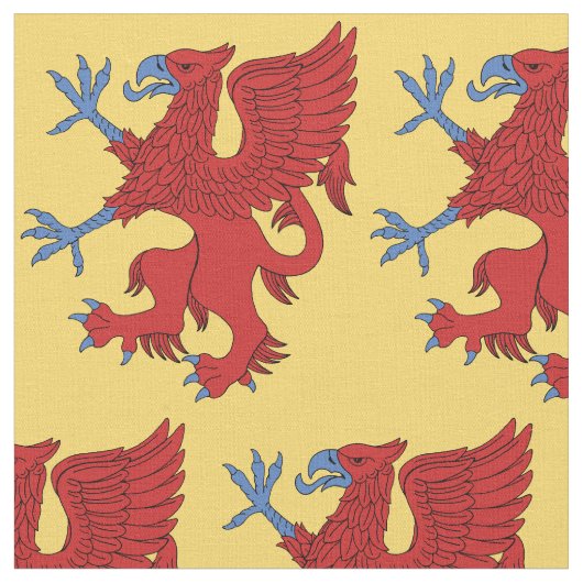 Griffin Rampant Gules Stoff (Nahaufnahme)