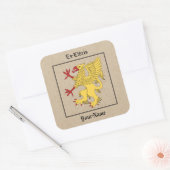 Griffin Rampant oder Buchzeichen Quadratischer Aufkleber (Umschlag)