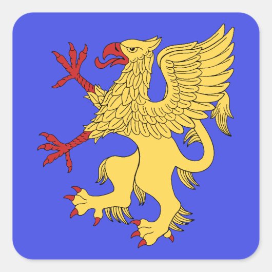 Griffin Rampant or Quadratischer Aufkleber (Vorderseite)