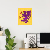 Griffin Rampant Purpurrein Poster (Heimbüro)
