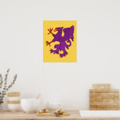 Griffin Rampant Purpurrein Poster (Küche)