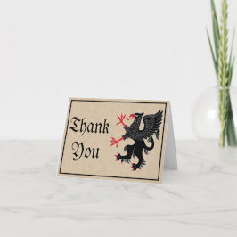 Griffin Rampant Sable Danke-Card Dankeskarte