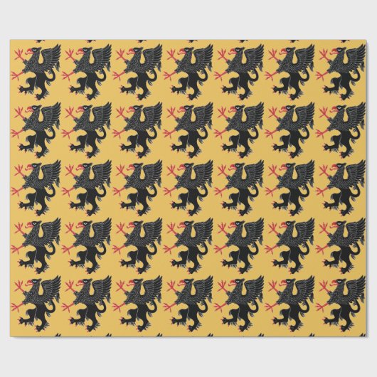 Griffin Rampant Sable Geschenkpapier (Flach)