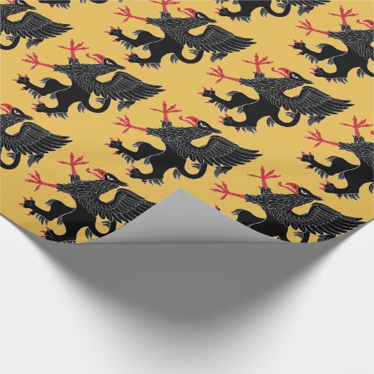 Griffin Rampant Sable Geschenkpapier (Ecke)