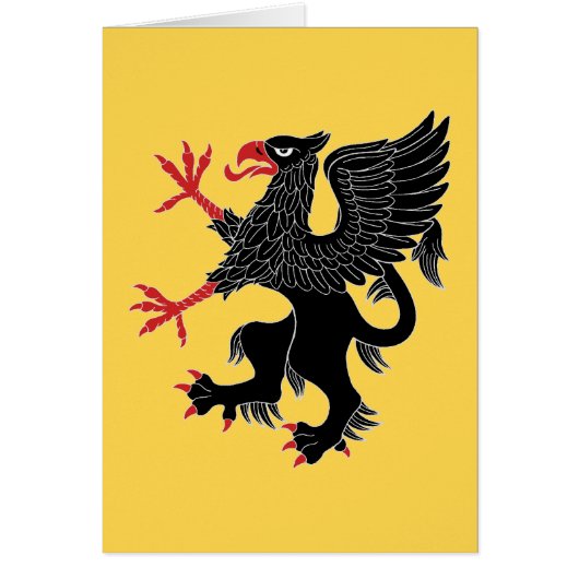 Griffin Rampant Sable Grußkarte (Vorne)