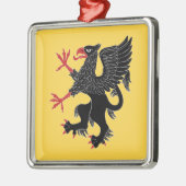 Griffin Rampant Sable Silbernes Ornament (Links)