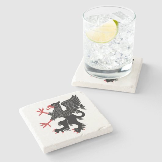 Griffin Rampant Steinuntersetzer (Seitenansicht)