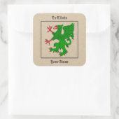 Griffin Rampant Vert Buchzeichen Quadratischer Aufkleber (Tasche)