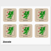 Griffin Rampant Vert Buchzeichen Quadratischer Aufkleber (Blatt)