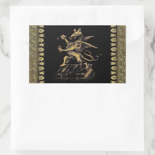 Griffin Rechteckiger Aufkleber (Tasche)