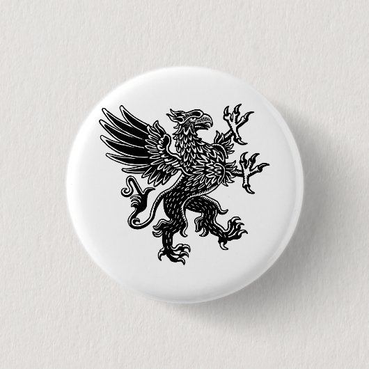 Griffin - Schwarz und Weiß Button (Vorderseite)