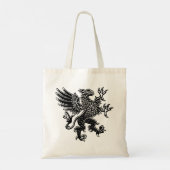 Griffin - Schwarz und Weiß Tragetasche (Rückseite)