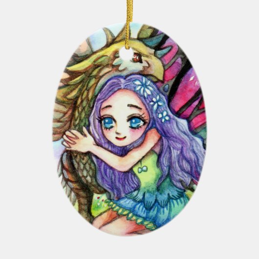 Griffin und Fairy Keramikornament (Vorne)