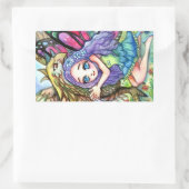 Griffin und Fairy Rechteckiger Aufkleber (Tasche)