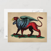 Griffin Vintag Illustration Postkarte (Vorne/Hinten)