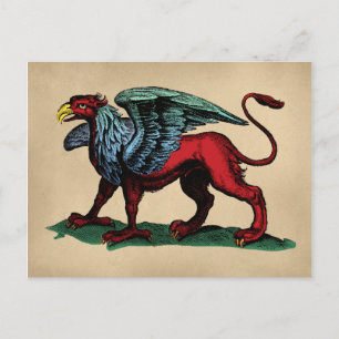 Griffin Vintag Illustration Postkarte
