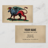 Griffin Vintag Illustration Visitenkarte (Vorne/Hinten)