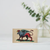Griffin Vintag Illustration Visitenkarte (Stehend Vorderseite)