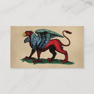 Griffin Vintage-Illustration Visitenkarte