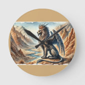 Griffins, Dragons, & Desolate landscapes Runde Wanduhr (Vorderseite)