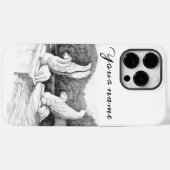 Griffins-Skulptur-Monochrom Case-Mate iPhone Hülle (Rückseite (Horizontal))