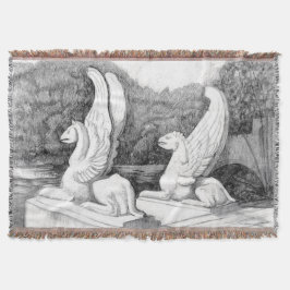 Griffins Skulptur monochrome Stifte Kunst Decke