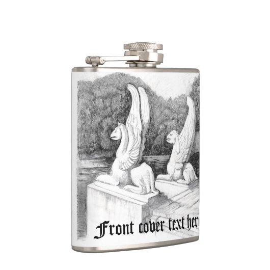 Griffins Skulptur monochrome Stifte Kunst Flachmann (Rechts)