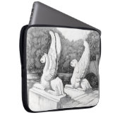 Griffins Skulptur monochrome Stifte Kunst Laptopschutzhülle (Vorne Rechts)