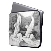 Griffins Skulptur monochrome Stifte Kunst Laptopschutzhülle (Vorderseite Links)