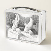 Griffins Skulptur monochrome Stifte Kunst Metall Brotdose (Rückseite)