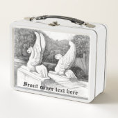 Griffins Skulptur monochrome Stifte Kunst Metall Brotdose (Vorderseite)