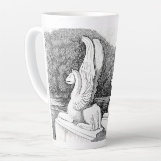 Griffins Skulptur monochrome Stifte Kunst Milchtasse (Linke Ecke)