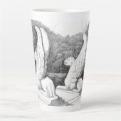 Griffins Skulptur monochrome Stifte Kunst Milchtasse (Vorderseite)