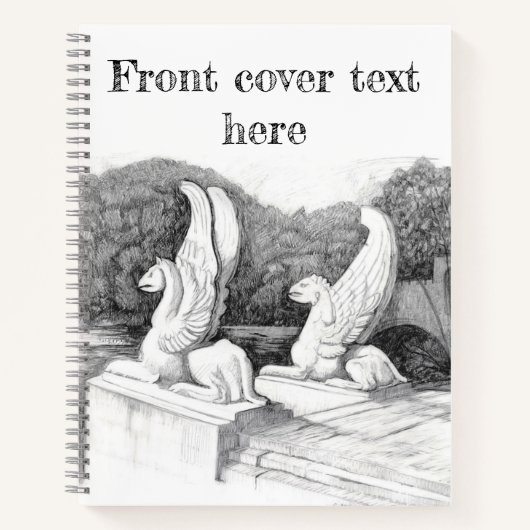 Griffins Skulptur monochrome Stifte Kunst Notizblock (Vorderseite)