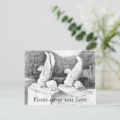 Griffins Skulptur monochrome Stifte Kunst Postkarte (Stehend Vorderseite)
