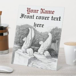 Griffins Skulptur monochrome Stifte Kunst Sockelschild