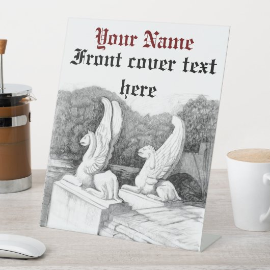 Griffins Skulptur monochrome Stifte Kunst Sockelschild (In Situ)