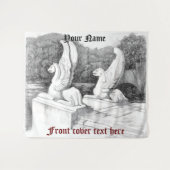 Griffins Skulptur monochrome Stifte Kunst Wandteppich (Vorderseite (Horizontal))