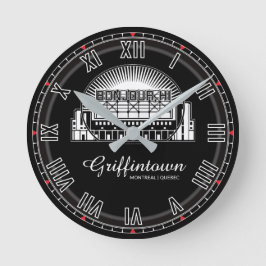 Griffintown Bonjour Hi Runde Wanduhr